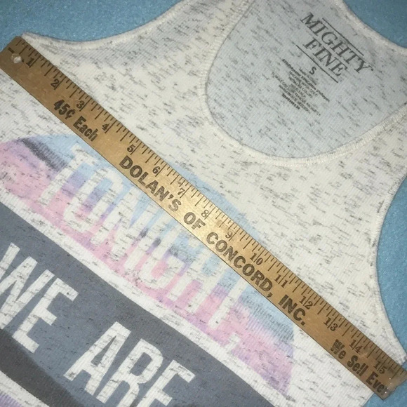 MIGHTY FINE tank top gray cream heather  “Tonight We Are Young” graphic size S - Picture 6 of 6